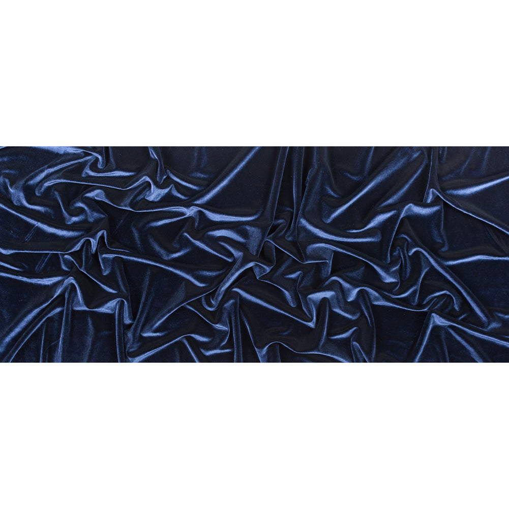 Stretch Velour - Navy - Persica Collection Folded Stretch Velour - Navy - Persica Collection Folded