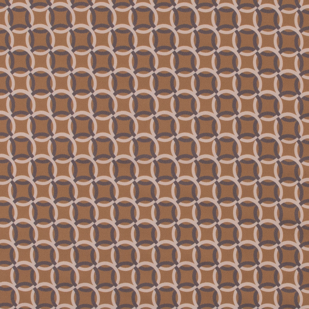 Italian Mustard and Beige Geometric Stretch Polyester Italian Mustard and Beige Geometric Stretch Polyester