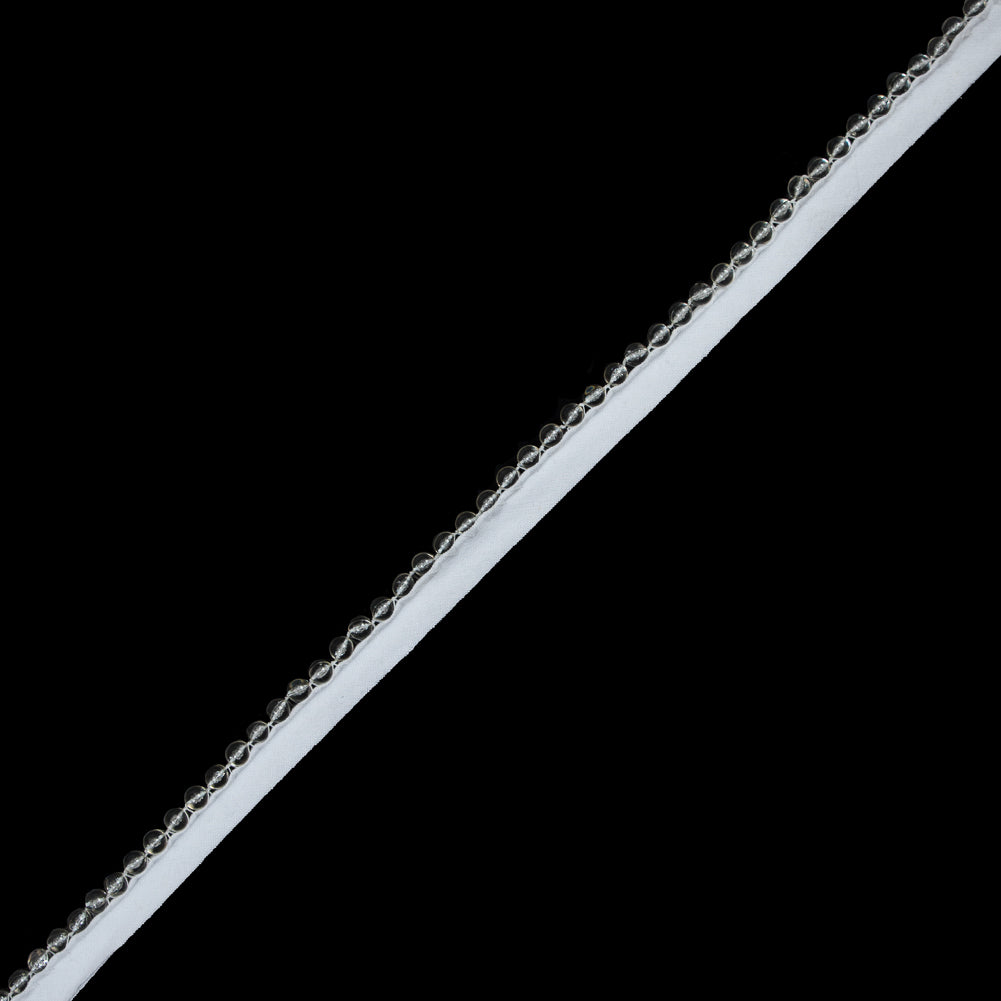 Clear Beaded Trim with a White Lip - 1.5" Clear Beaded Trim with a White Lip - 1.5"