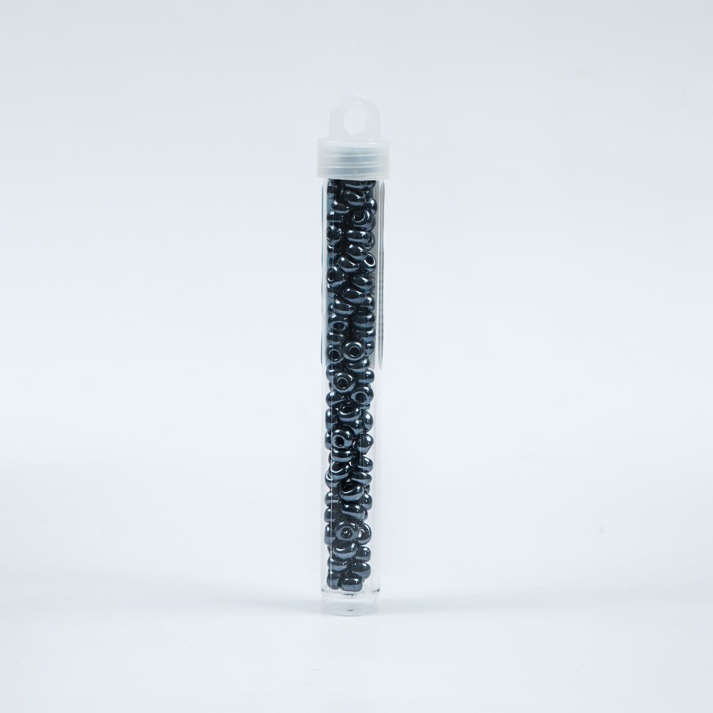 Metallic Gunmetal Czech Seed Beads - Size 2 - Detail Metallic Gunmetal Czech Seed Beads - Size 2 - Detail