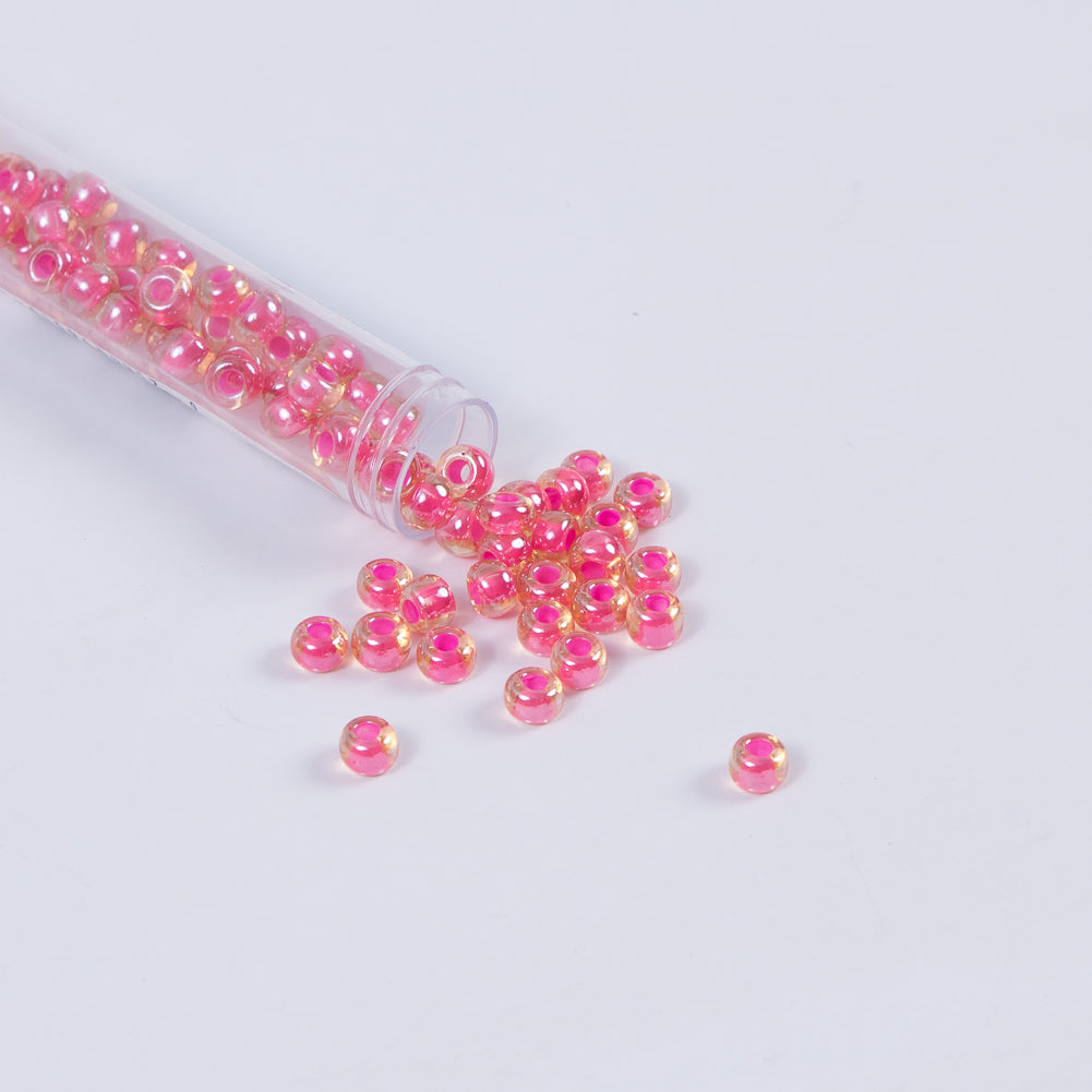 Pink Lined Topaz Czech Seed Beads - Size 2 Pink Lined Topaz Czech Seed Beads - Size 2