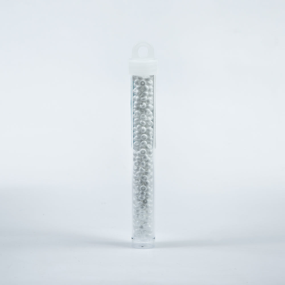 White Opaque Czech Seed Beads - Size 6 - Detail White Opaque Czech Seed Beads - Size 6 - Detail