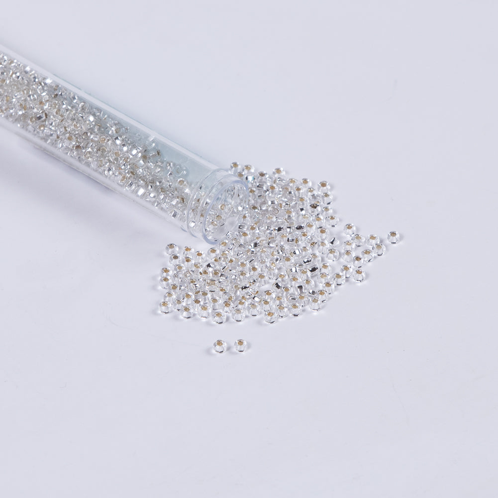 Silver Lined Clear Czech Seed Beads - Size 8 Silver Lined Clear Czech Seed Beads - Size 8