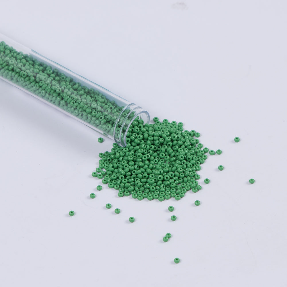 Medium Green Opaque Czech Seed Beads - Size 10 Medium Green Opaque Czech Seed Beads - Size 10