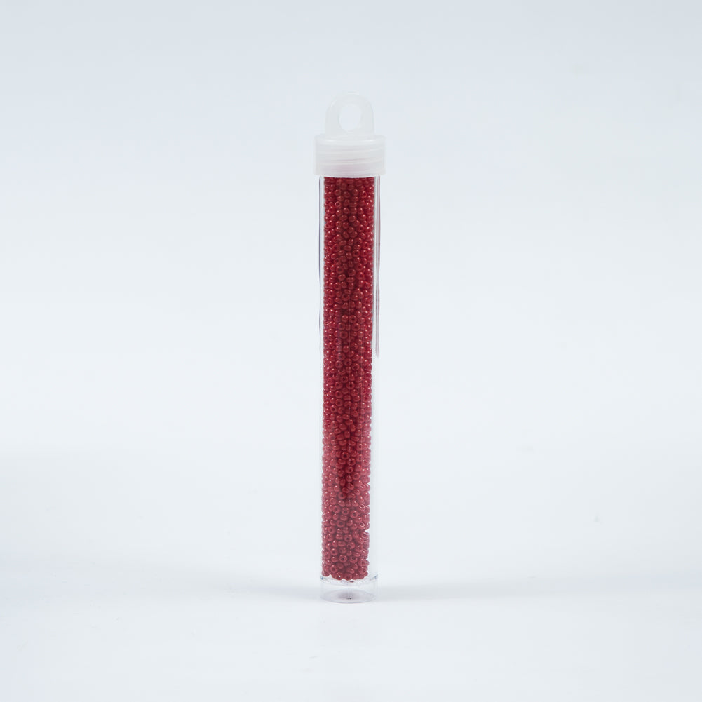 Medium Red Opaque Czech Seed Beads - Size 10 - Detail Medium Red Opaque Czech Seed Beads - Size 10 - Detail