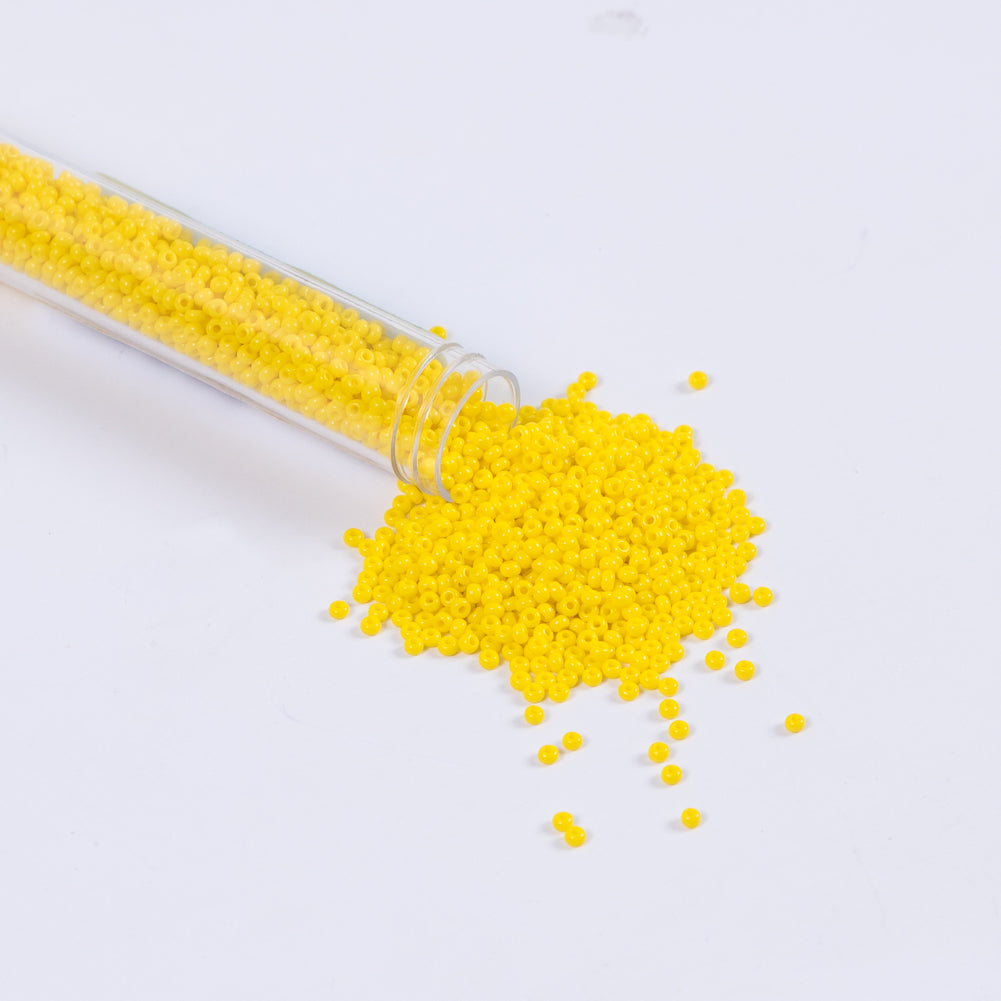 Lemon Yellow Opaque Czech Seed Beads - Size 10 Lemon Yellow Opaque Czech Seed Beads - Size 10