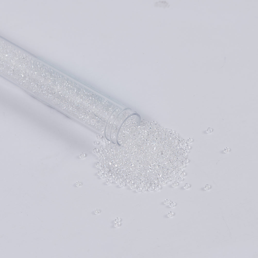 Clear Iridescent Czech Seed Beads - Size 10 Clear Iridescent Czech Seed Beads - Size 10