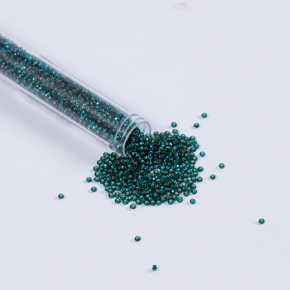 Teal Green Clear Czech Seed Beads - Size 10 Teal Green Clear Czech Seed Beads - Size 10