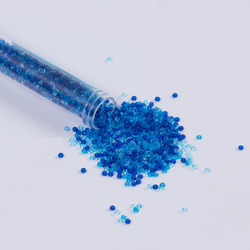 Clear Aqua Mixed Czech Seed Beads - Size 10 Clear Aqua Mixed Czech Seed Beads - Size 10