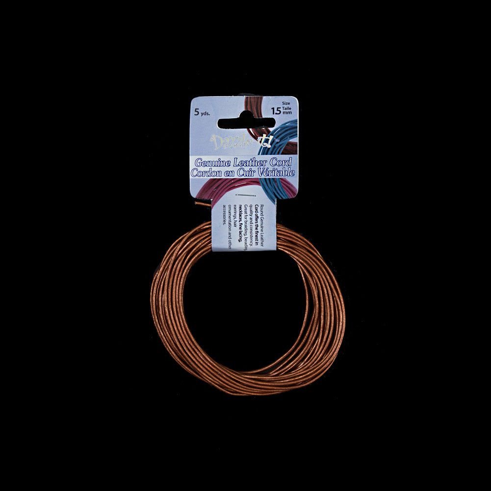 Dazzle-It Metallic Copper Genuine Leather Cord - 1.5mm Dazzle-It Metallic Copper Genuine Leather Cord - 1.5mm