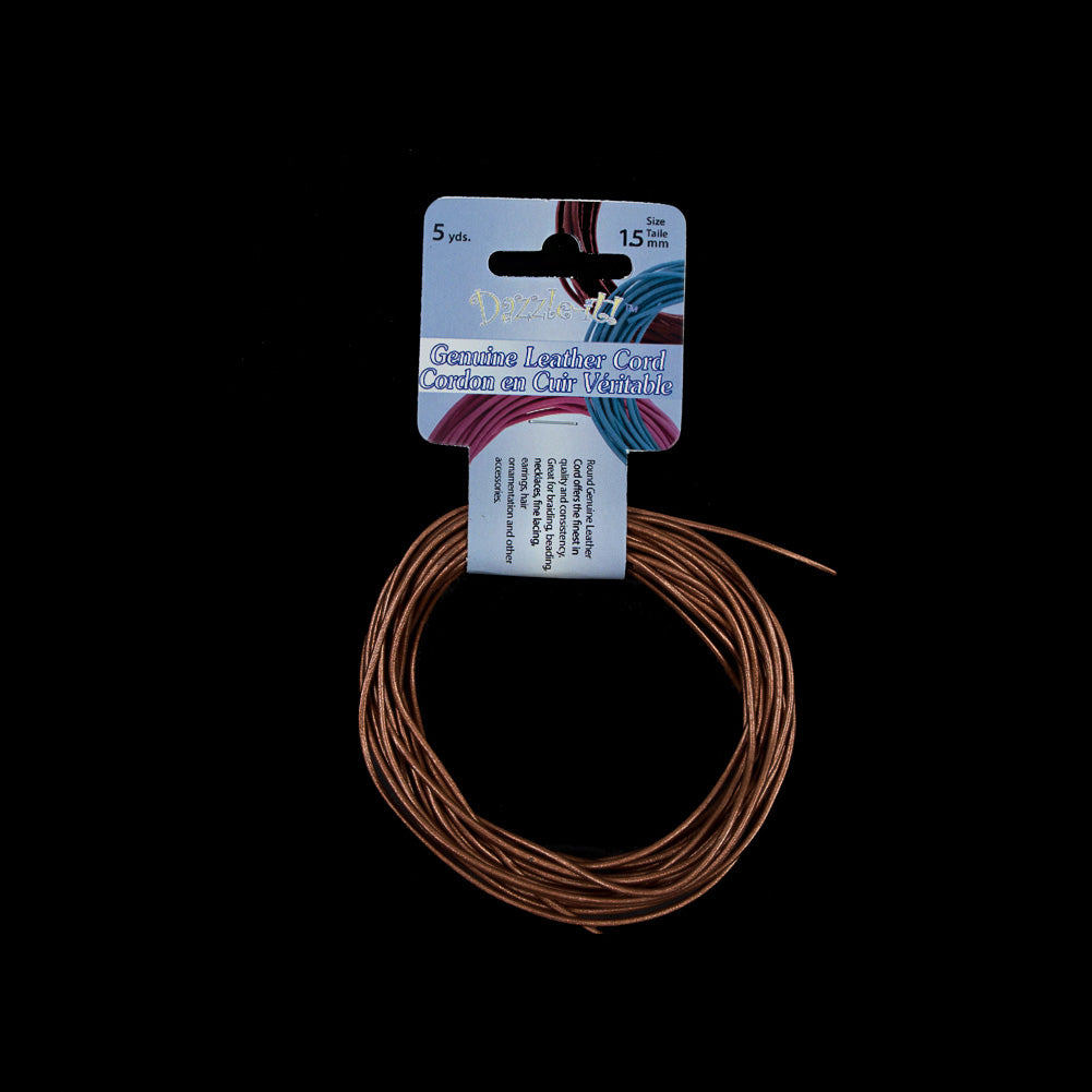 Dazzle-It Metallic Rust Genuine Leather Cord - 1.5mm Dazzle-It Metallic Rust Genuine Leather Cord - 1.5mm