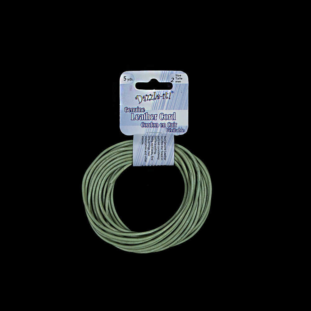 Dazzle-It Pistachio Genuine Leather Cord - 2mm Dazzle-It Pistachio Genuine Leather Cord - 2mm