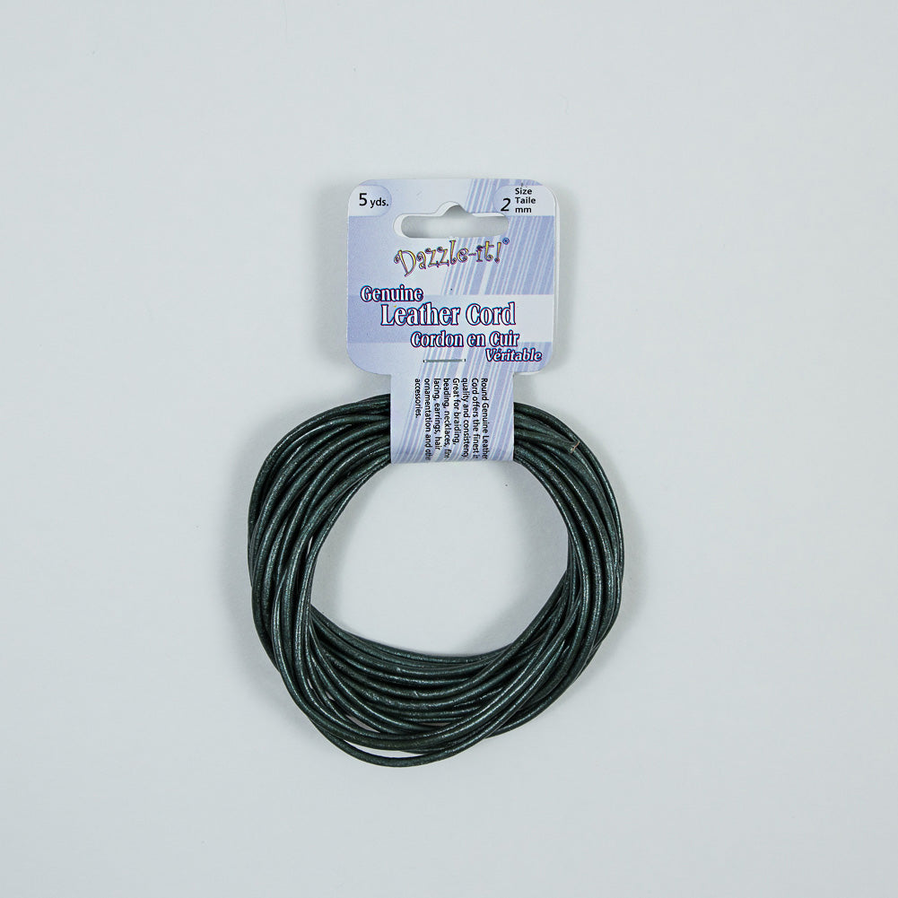 Dazzle-It Metallic Dark Olive Genuine Leather Cord - 2mm Dazzle-It Metallic Dark Olive Genuine Leather Cord - 2mm