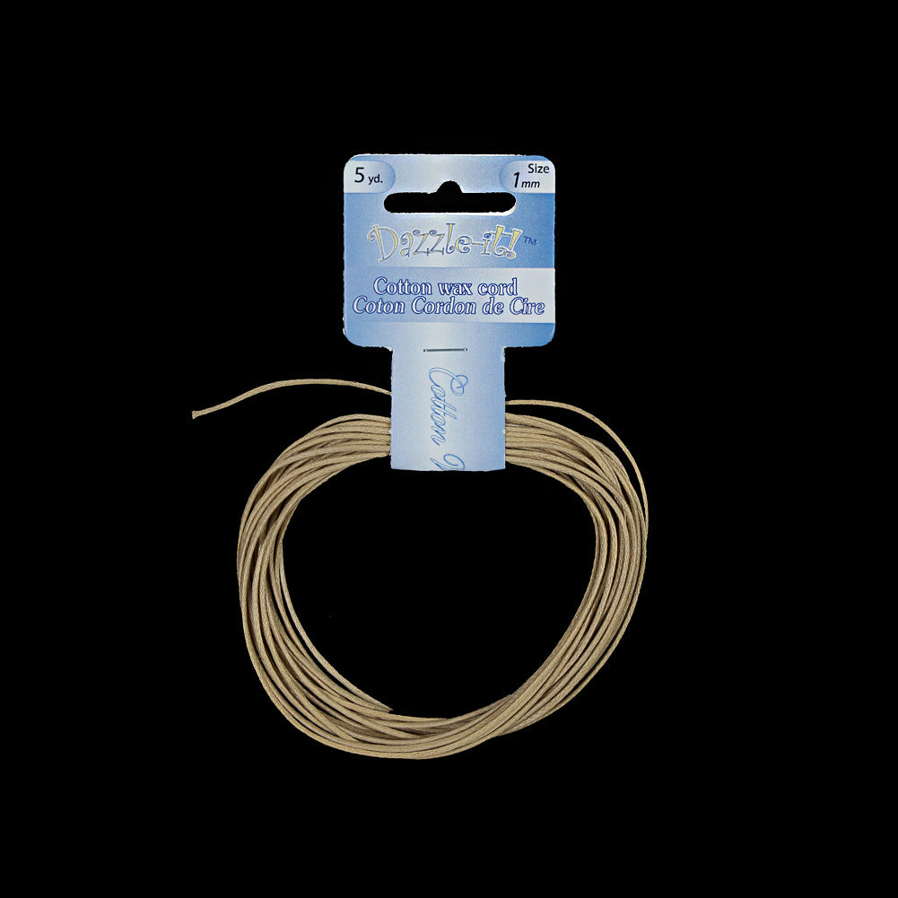 Dazzle-It Natural Cotton Wax Cord - 1mm Dazzle-It Natural Cotton Wax Cord - 1mm
