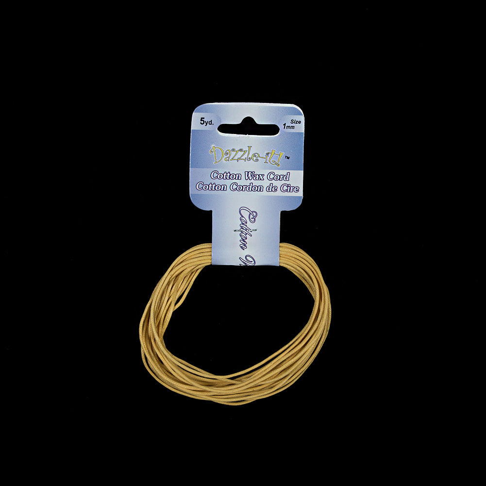 Dazzle-It Lemon Cotton Wax Cord - 1mm Dazzle-It Lemon Cotton Wax Cord - 1mm