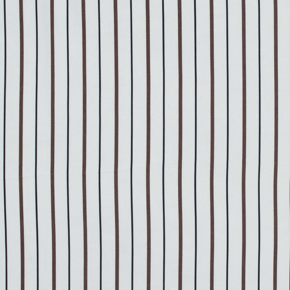 Brown, Black and White Striped Rayon Twill Brown, Black and White Striped Rayon Twill