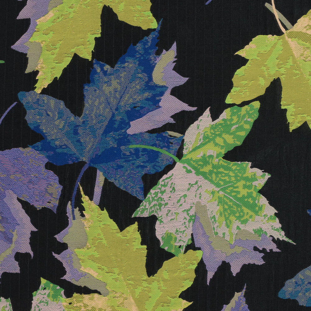 Purple, Blue and Green Leafy Novelty Jacquard Purple, Blue and Green Leafy Novelty Jacquard