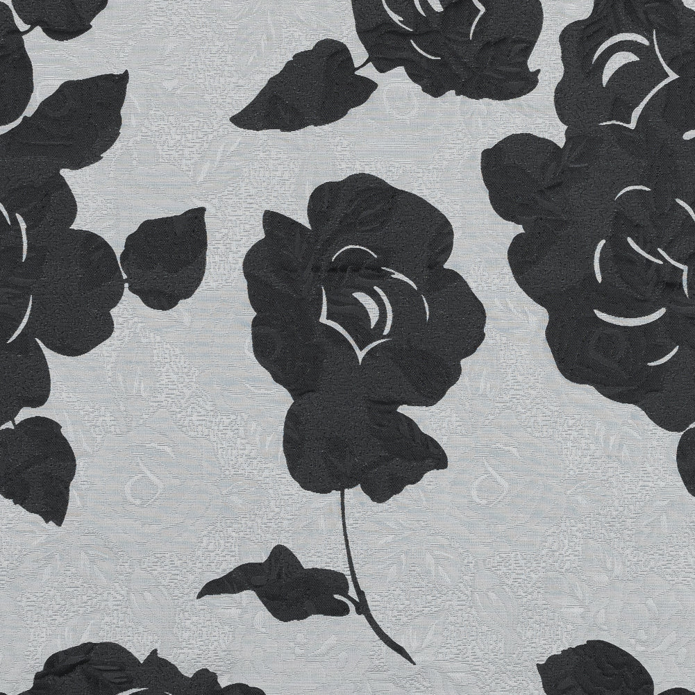 Black and Gray Rose Jacquard Black and Gray Rose Jacquard