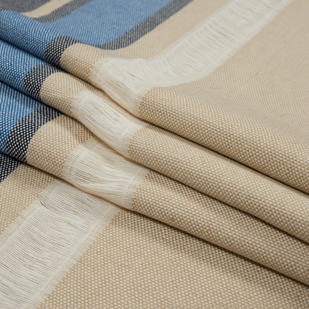 Sea NY Navy and Gilded Beige Striped Cotton Canvas Folded Sea NY Navy and Gilded Beige Striped Cotton Canvas Folded