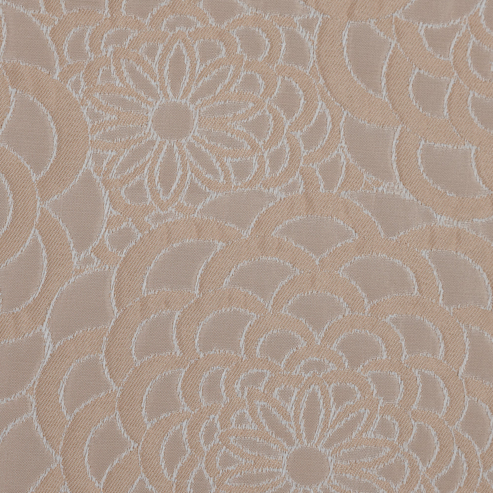 Beige Floral Polyester Brocade Detail Beige Floral Polyester Brocade Detail
