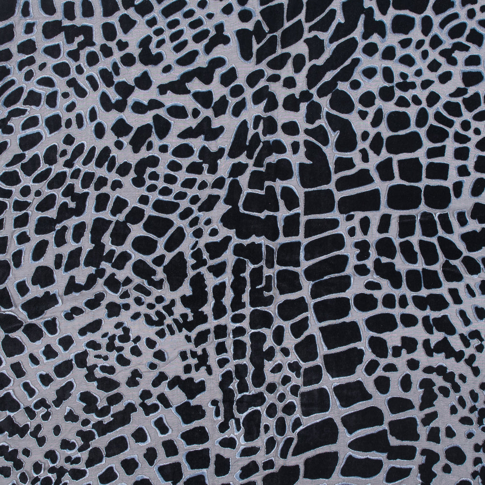 Alligator Skin Burnout Velvet - Black Alligator Skin Burnout Velvet - Black