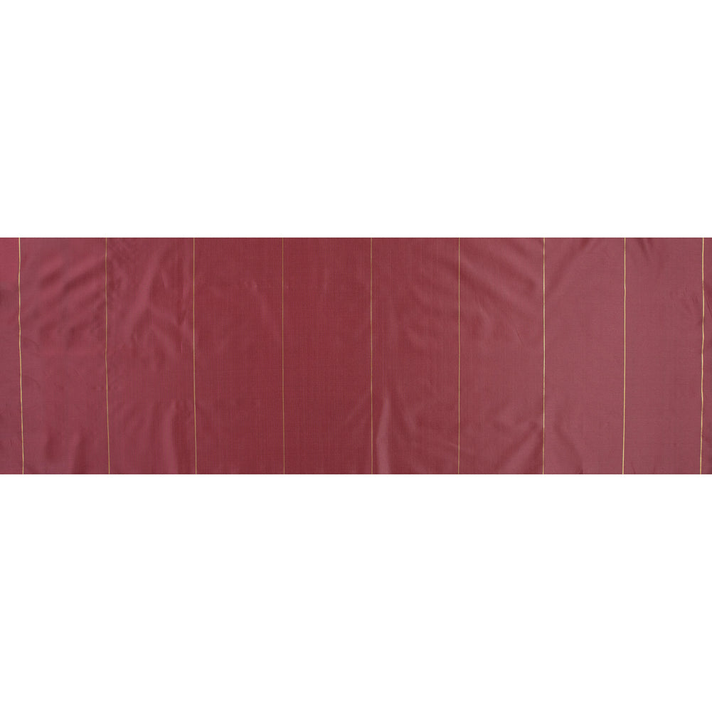 Red Polyester Taffeta with Metallic Gold Stripes Full Red Polyester Taffeta with Metallic Gold Stripes Full