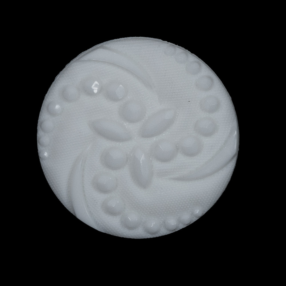 White Floral Nylon Shank Back Button - 44L/28mm White Floral Nylon Shank Back Button - 44L/28mm