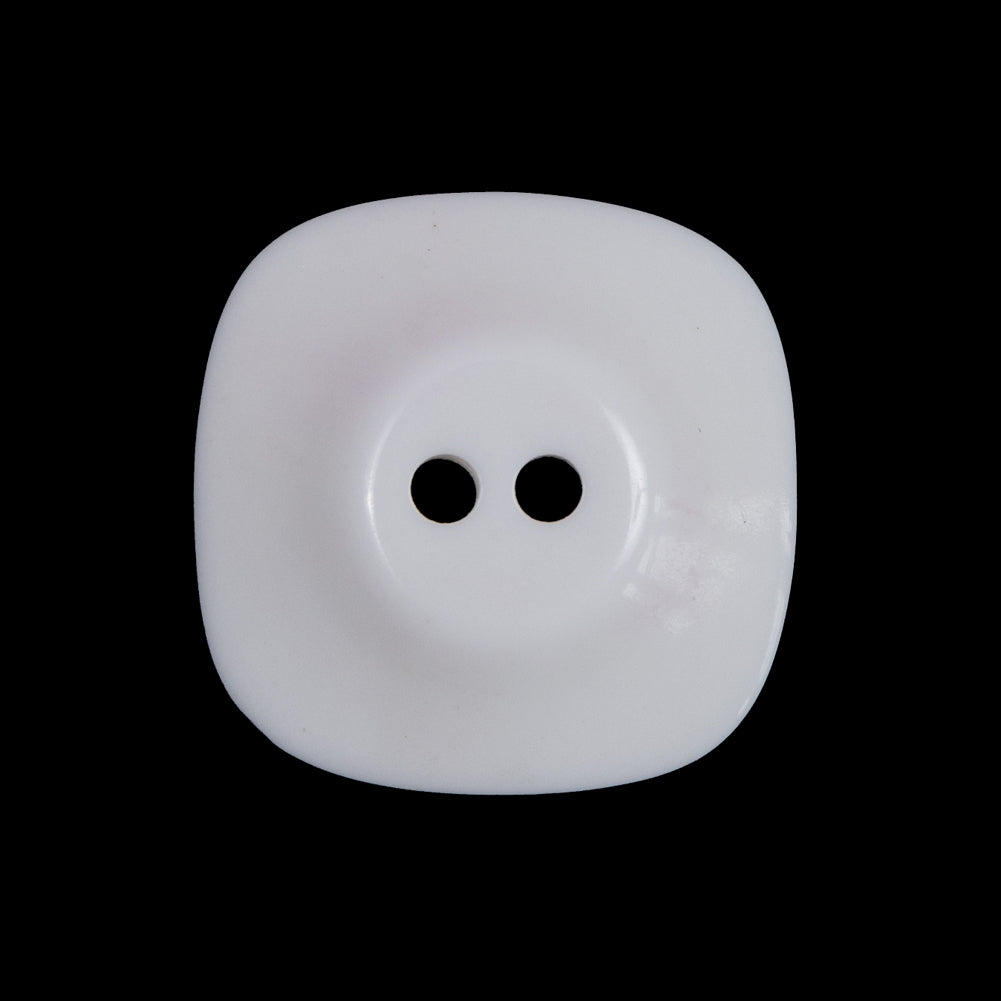White Plastic Two-Hole Button - 40L/25.5mm Detail White Plastic Two-Hole Button - 40L/25.5mm Detail