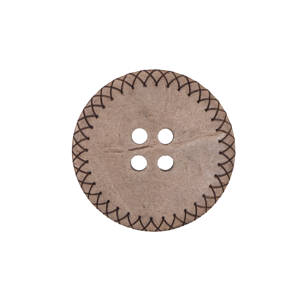 Italian Brown Etched Coconut Button - 36L/23mm Italian Brown Etched Coconut Button - 36L/23mm