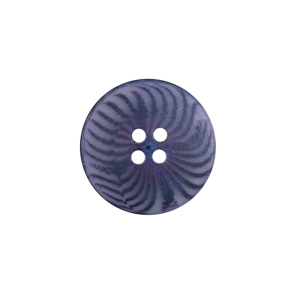 Blue Radiating Swirls Plastic 4-Hole Button - 33L/21mm Blue Radiating Swirls Plastic 4-Hole Button - 33L/21mm