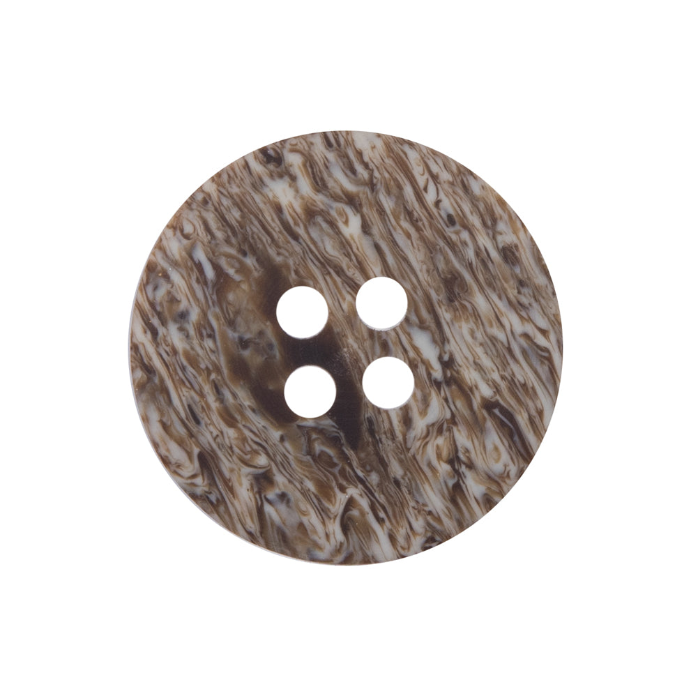Beige and Brown Plastic 4-Hole Button - 40L/25.5mm Detail Beige and Brown Plastic 4-Hole Button - 40L/25.5mm Detail