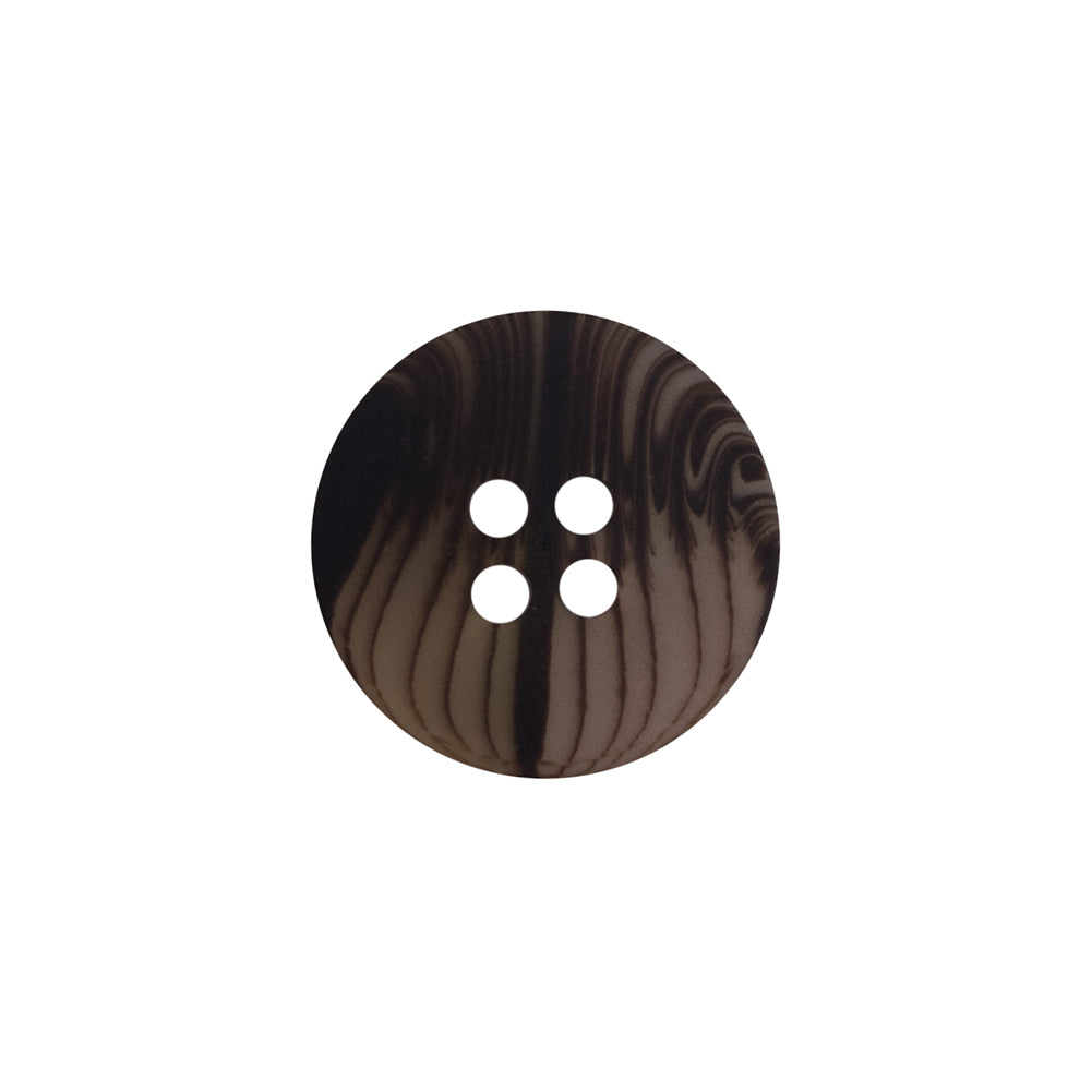 Brown Plastic 4-Hole Button - 28L/18mm Detail Brown Plastic 4-Hole Button - 28L/18mm Detail