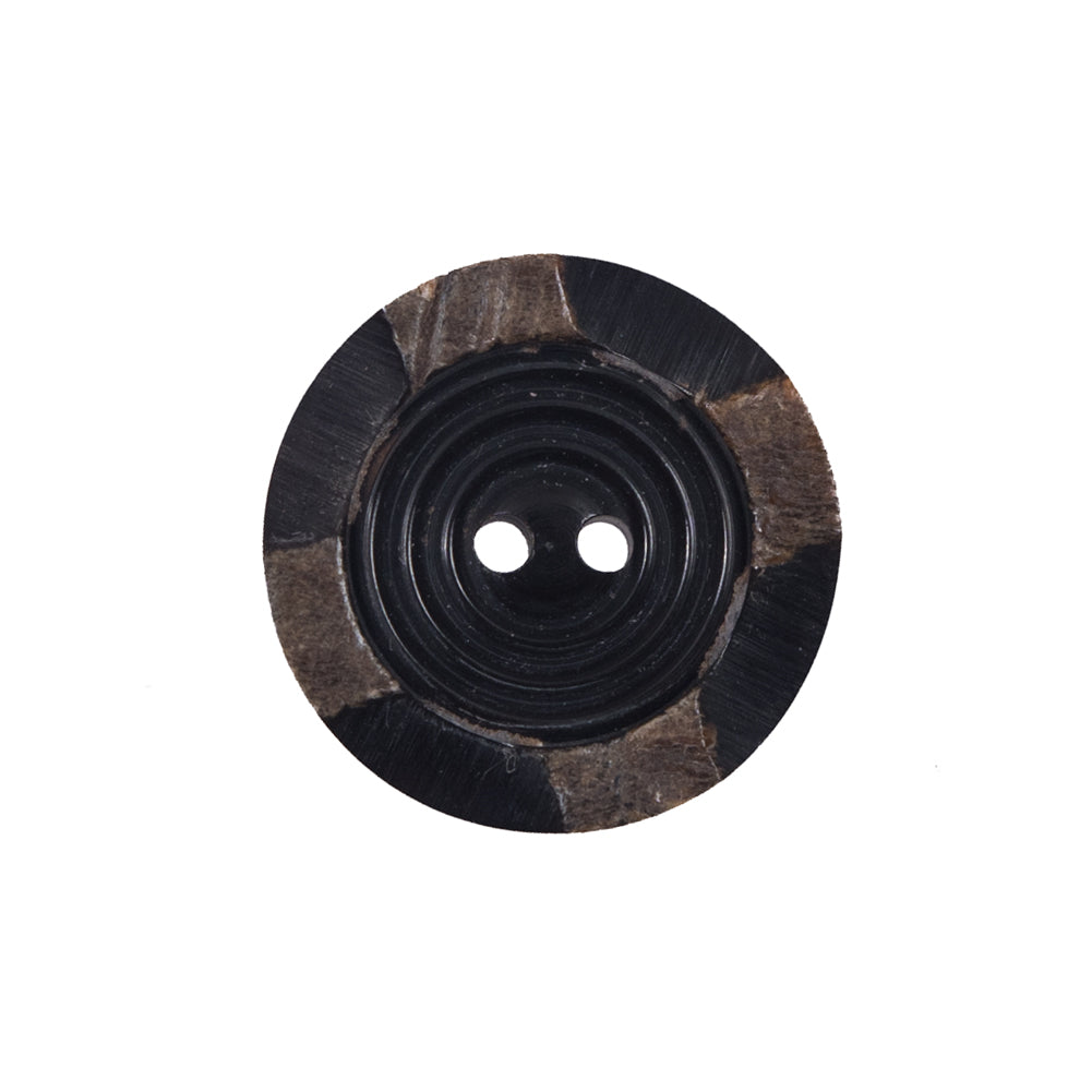 Brown Horn 2-Hole Button - 36L/23mm Brown Horn 2-Hole Button - 36L/23mm