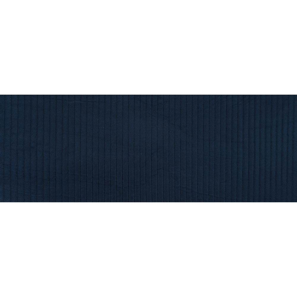 Blue Linear Ribbed Mesh Quilted Coating Full Blue Linear Ribbed Mesh Quilted Coating Full