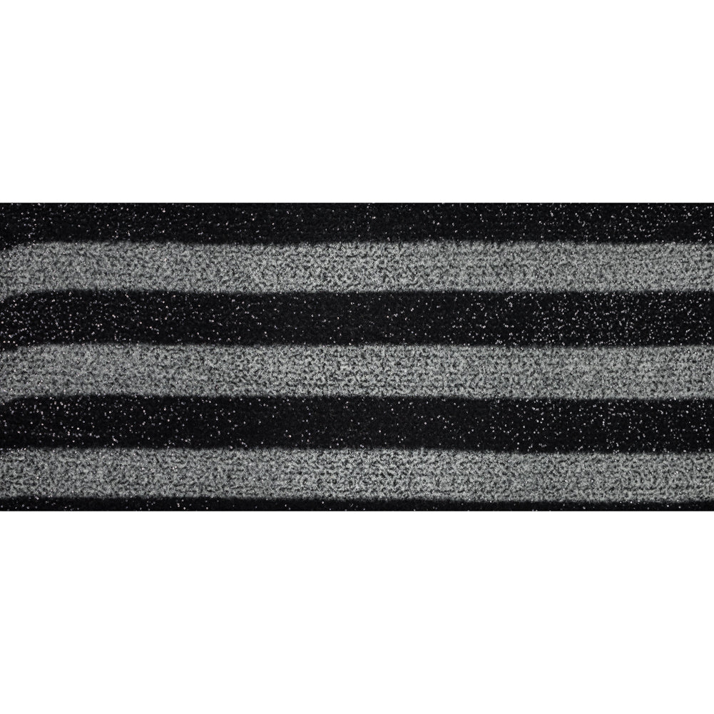 Black and White Awning Striped Wool Blend with Baby Sequins Full Black and White Awning Striped Wool Blend with Baby Sequins Full