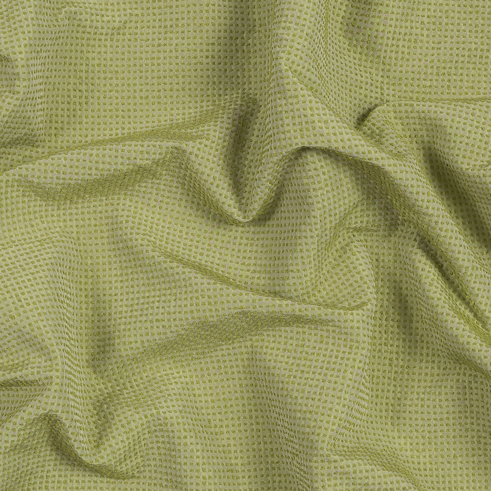Chartreuse Checkered Polyester Wool Woven Chartreuse Checkered Polyester Wool Woven