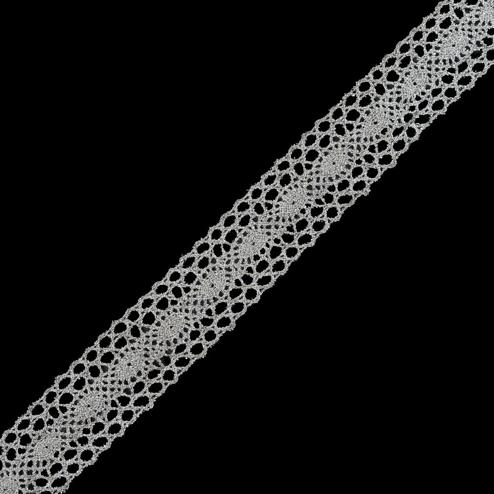 Metallic Silver Lace Trim - 1.75" Metallic Silver Lace Trim - 1.75"