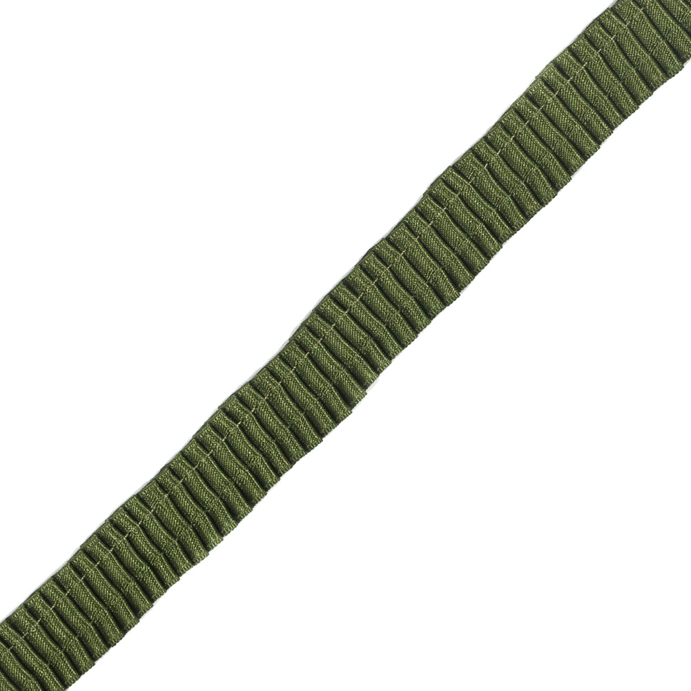 Italian Green Plisse Trim - 0.625" Detail Italian Green Plisse Trim - 0.625" Detail