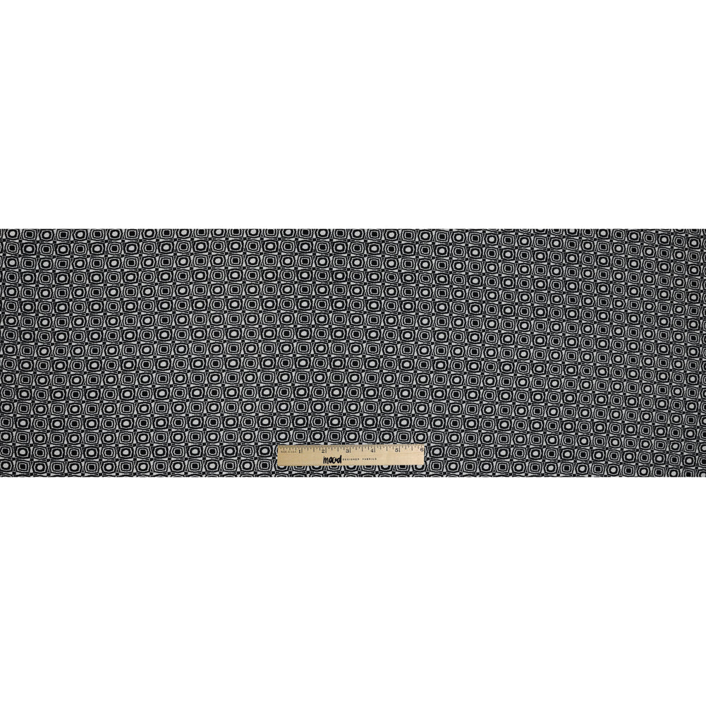 Black and Ivory Geometric Polyester Crepe Full Black and Ivory Geometric Polyester Crepe Full