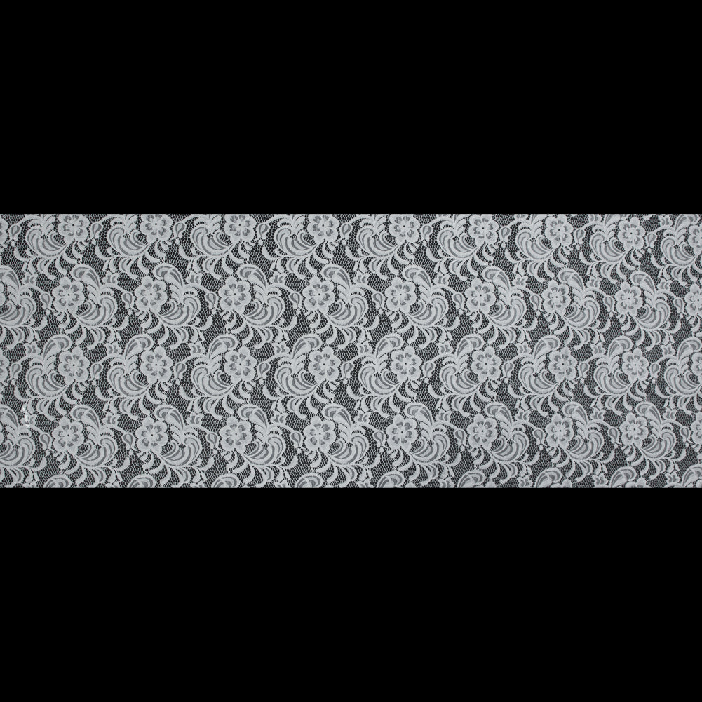 Re-Embroidered Stretch Crochet Lace - White Floral Full Re-Embroidered Stretch Crochet Lace - White Floral Full