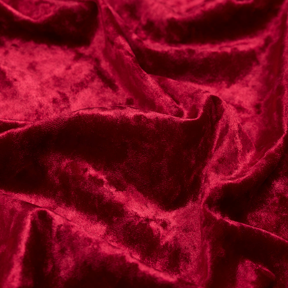 Stretch Crushed Velour - Red Full Stretch Crushed Velour - Red Full