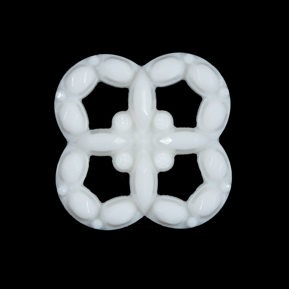 Italian White Decorative Plastic Button - 44L/28mm Italian White Decorative Plastic Button - 44L/28mm