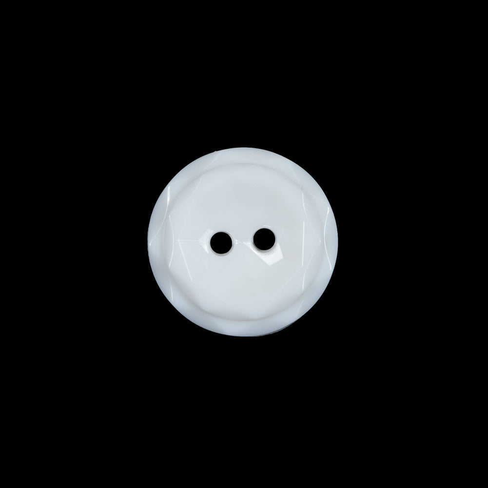 White Italian 2 Hole Button - 24L/15mm White Italian 2 Hole Button - 24L/15mm