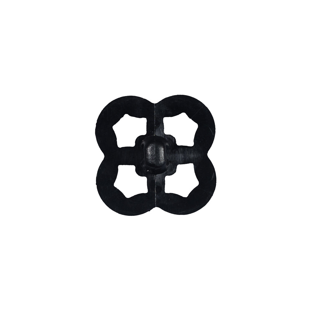 Italian Black Decorative Plastic Button - 36L/23mm Detail Italian Black Decorative Plastic Button - 36L/23mm Detail