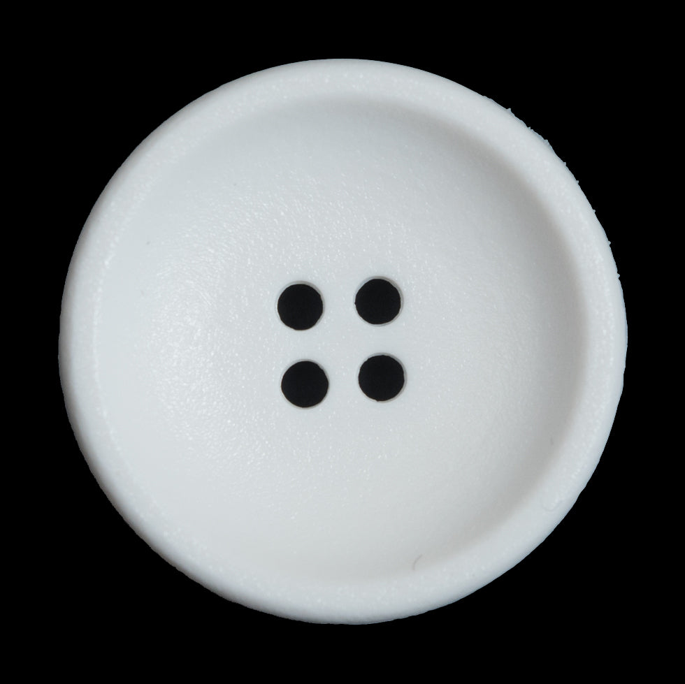 White Plastic 4-Hole Button - 54L/34mm White Plastic 4-Hole Button - 54L/34mm