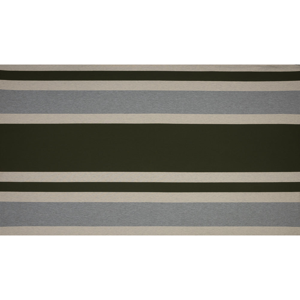 Olive, Oatmeal and Gray Awning Striped Jersey Folded Olive, Oatmeal and Gray Awning Striped Jersey Folded