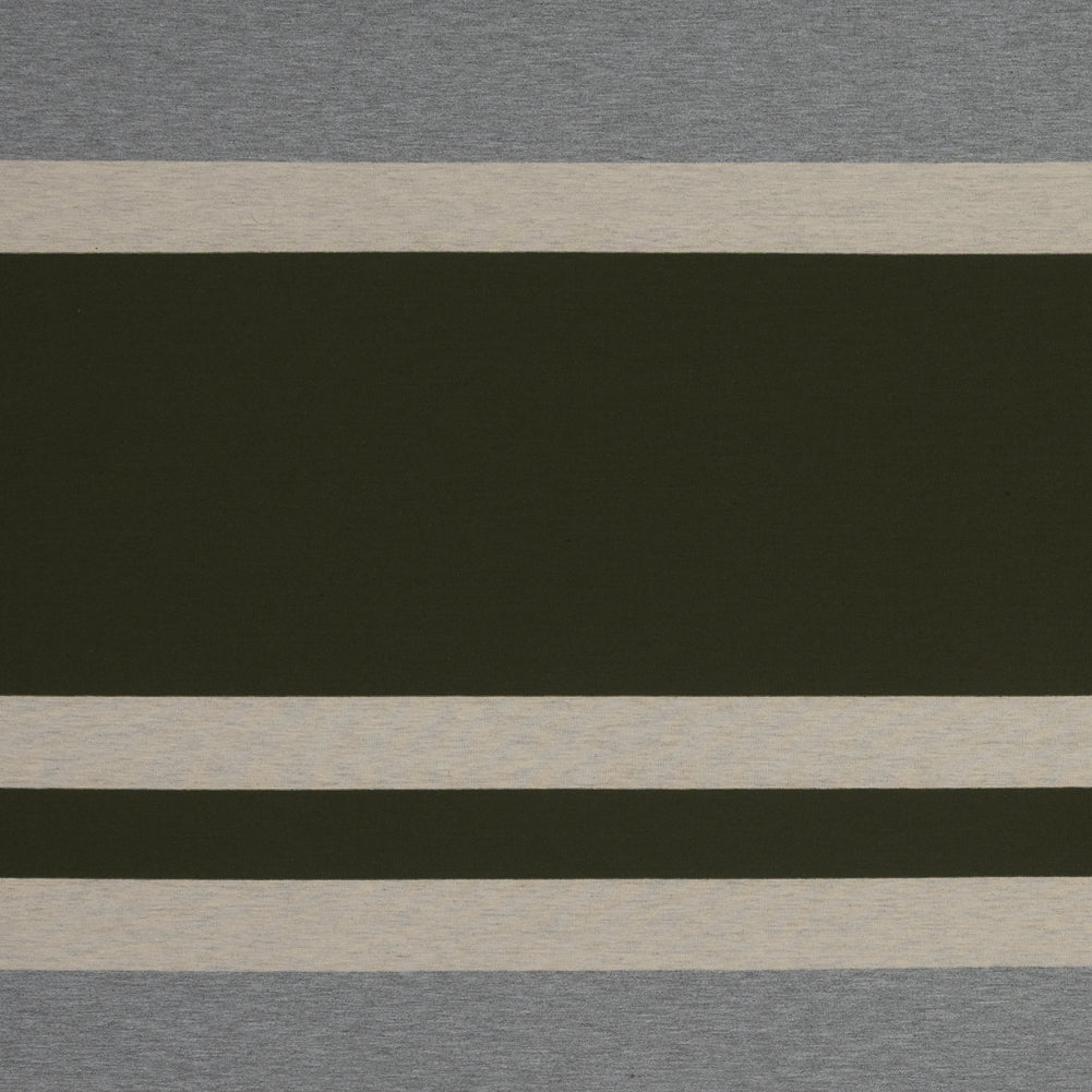 Olive, Oatmeal and Gray Awning Striped Jersey Olive, Oatmeal and Gray Awning Striped Jersey
