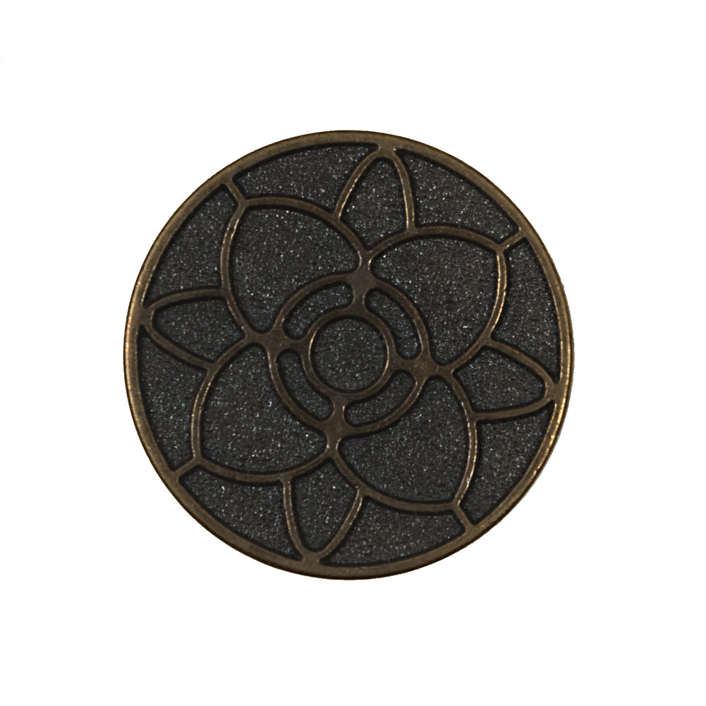 Italian Antique Gold Floral Metal Shank Back Button - 40L/25.5mm Italian Antique Gold Floral Metal Shank Back Button - 40L/25.5mm