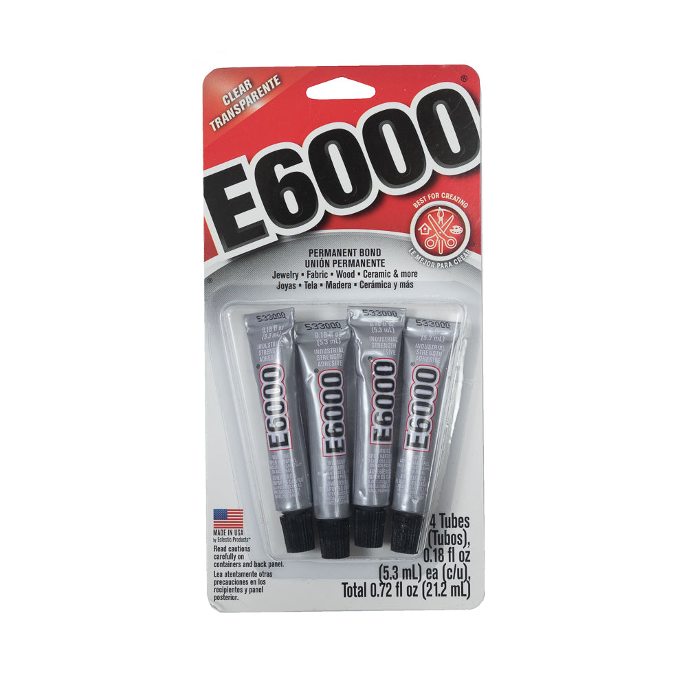 E-6000 Clear Adhesive - 4 Tubes/0.18oz E-6000 Clear Adhesive - 4 Tubes/0.18oz