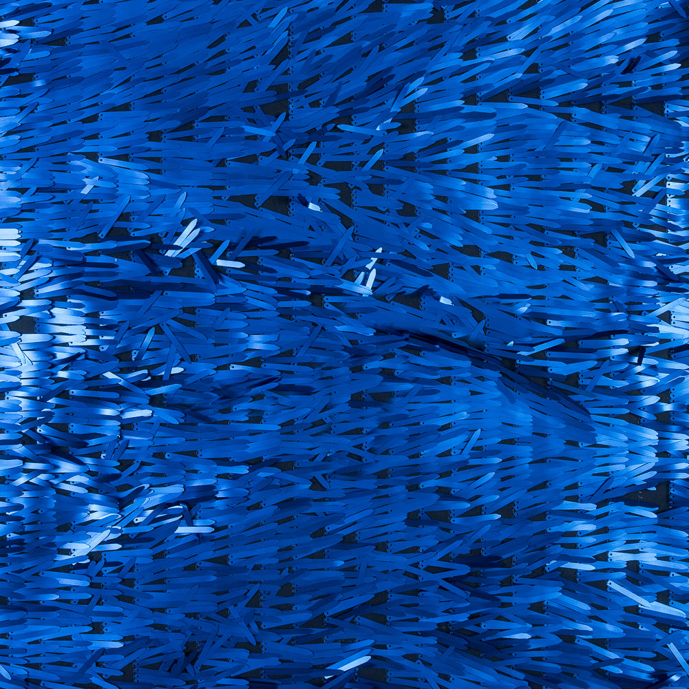 Soft Tulle with Fringe Sequins - Dull Royal Blue - Phryne Collection Soft Tulle with Fringe Sequins - Dull Royal Blue - Phryne Collection